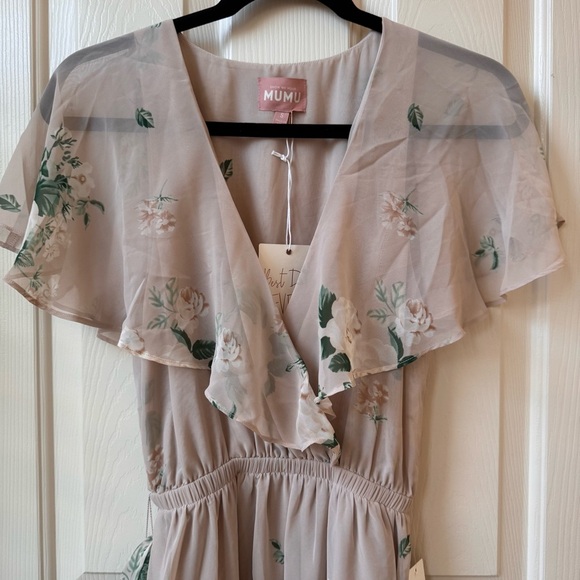 NWT Show Me Your MuMu Audrey Maxi Floral Dress Pink and Cream Small - Picture 13 of 14